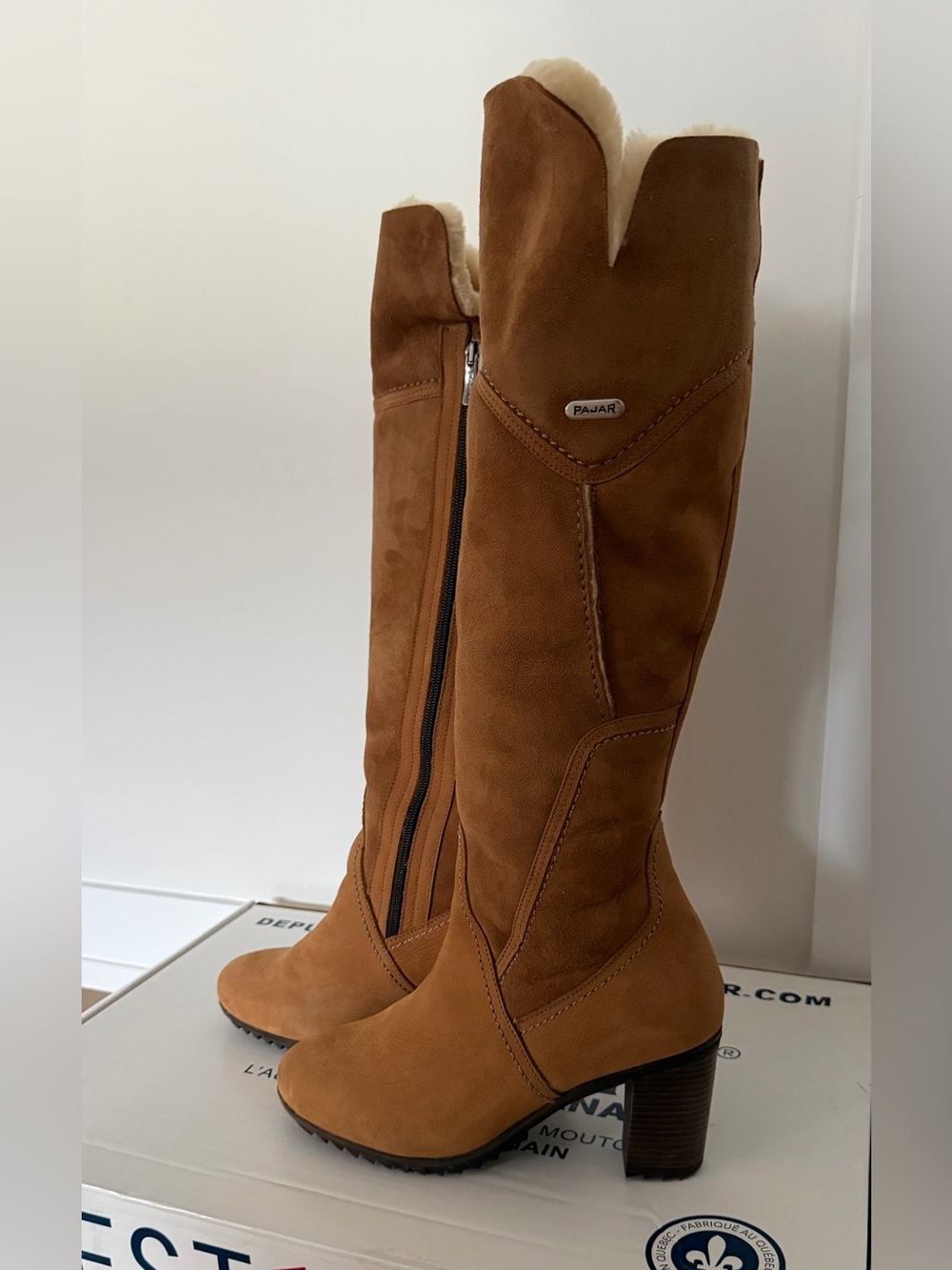 Pajar Over-the-Knee Suede Boots in Chestnut Brown - Size 9